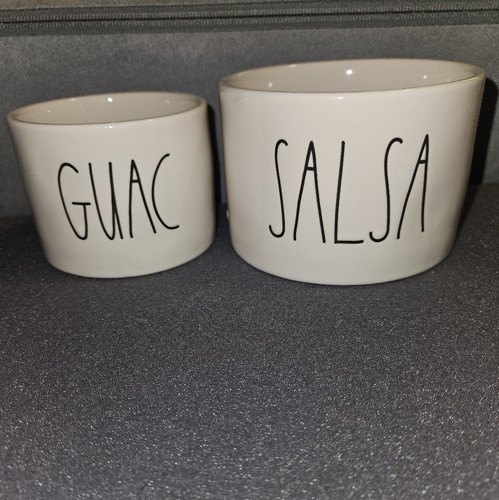 Rae Dunn salsa and guac bowls